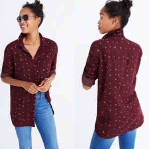 Madewell maroon ikat shirt